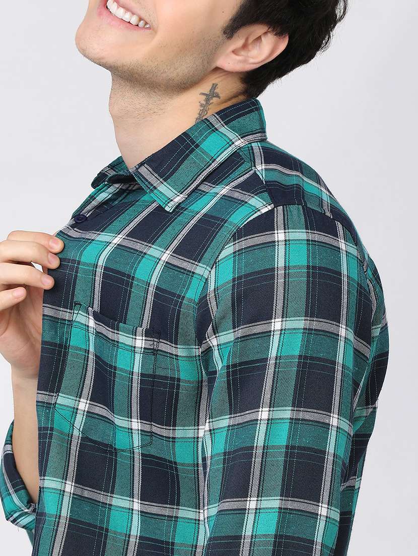 men checkered long sleeve casual shirts - 21487783 -  Standard Image - 5