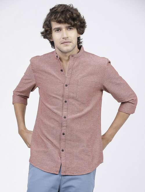 men long sleeved solid casual shirt - 21487796 -  Standard Image - 0