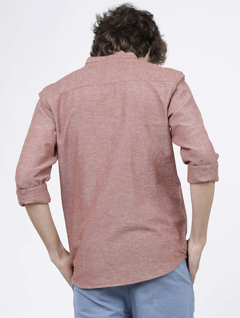 men long sleeved solid casual shirt - 21487796 -  Standard Image - 3