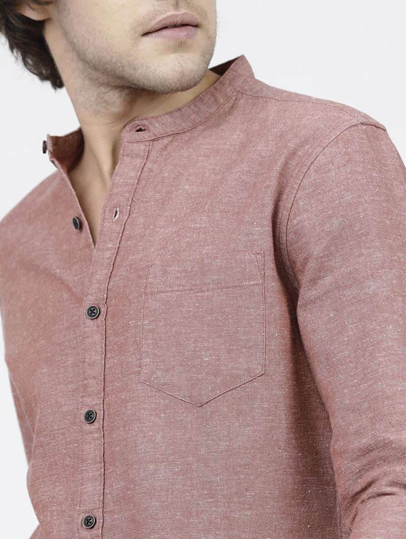 men long sleeved solid casual shirt - 21487796 -  Standard Image - 5