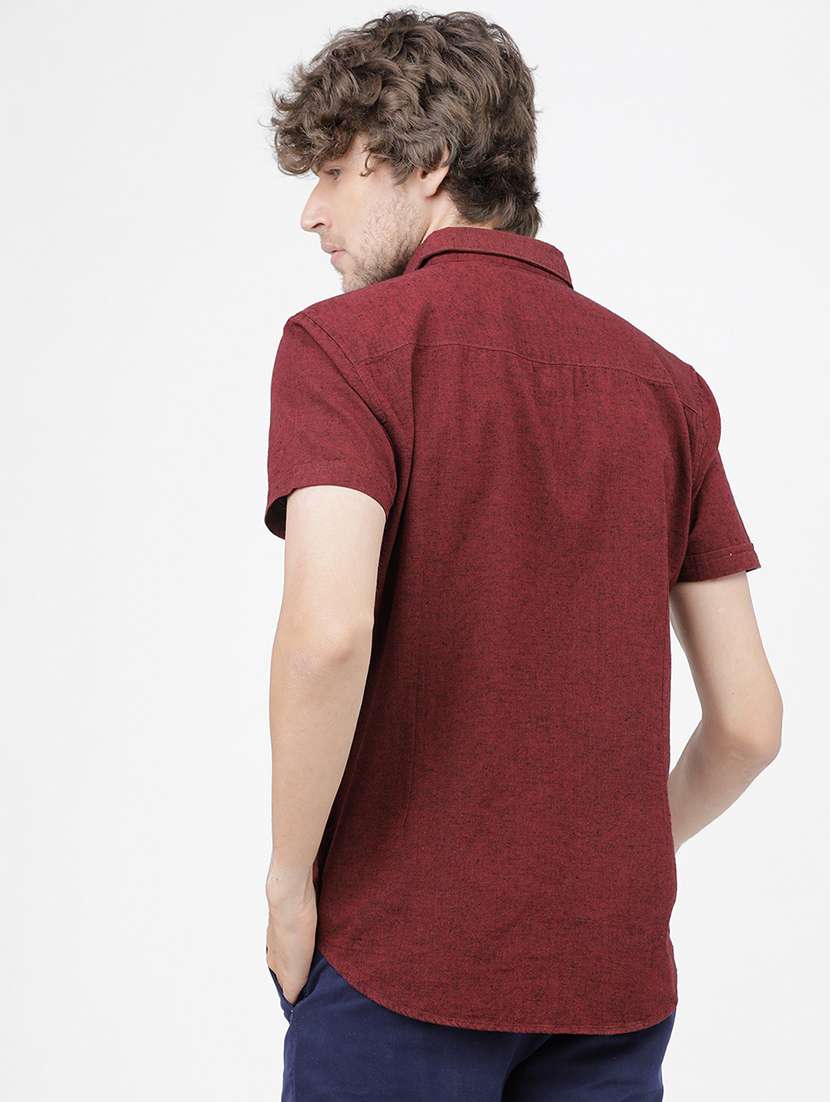 men short sleeved solid casual shirt - 21487801 -  Standard Image - 3