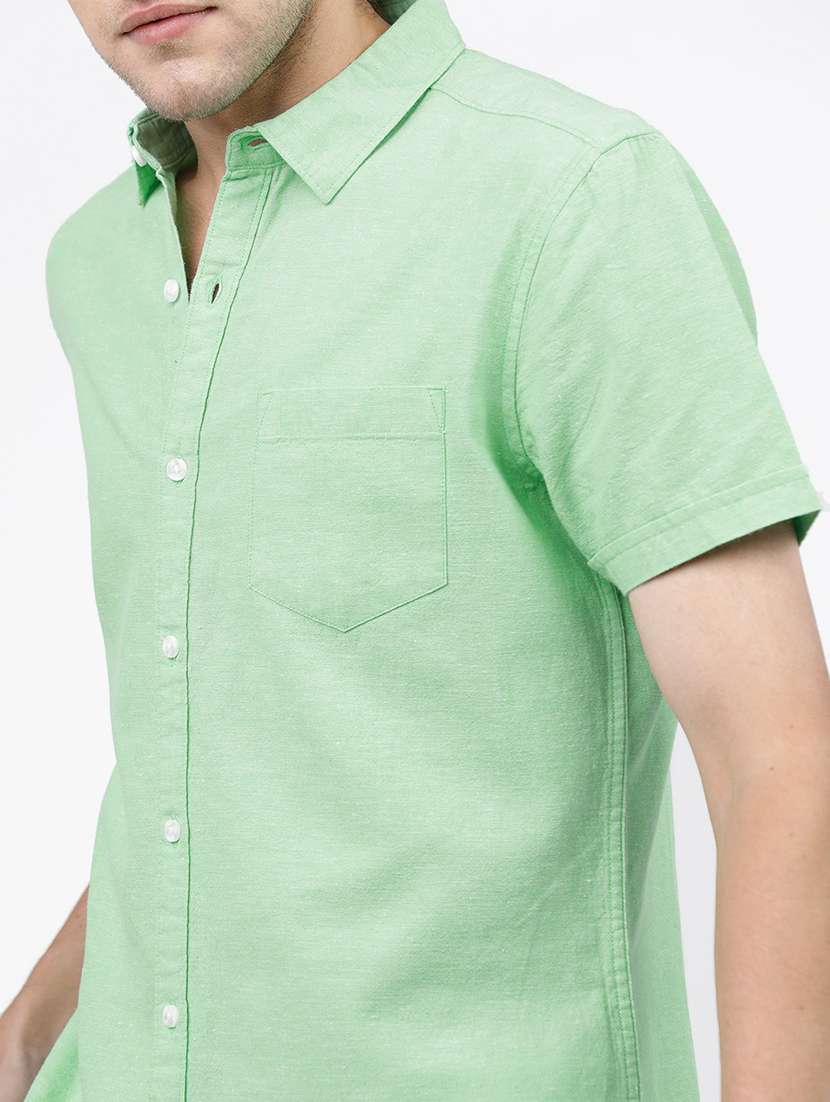 men short sleeved solid casual shirt - 21487804 -  Standard Image - 5