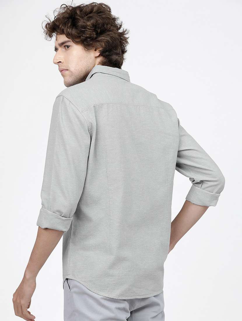 men solid collared casual wear shirt - 21487808 -  Standard Image - 3