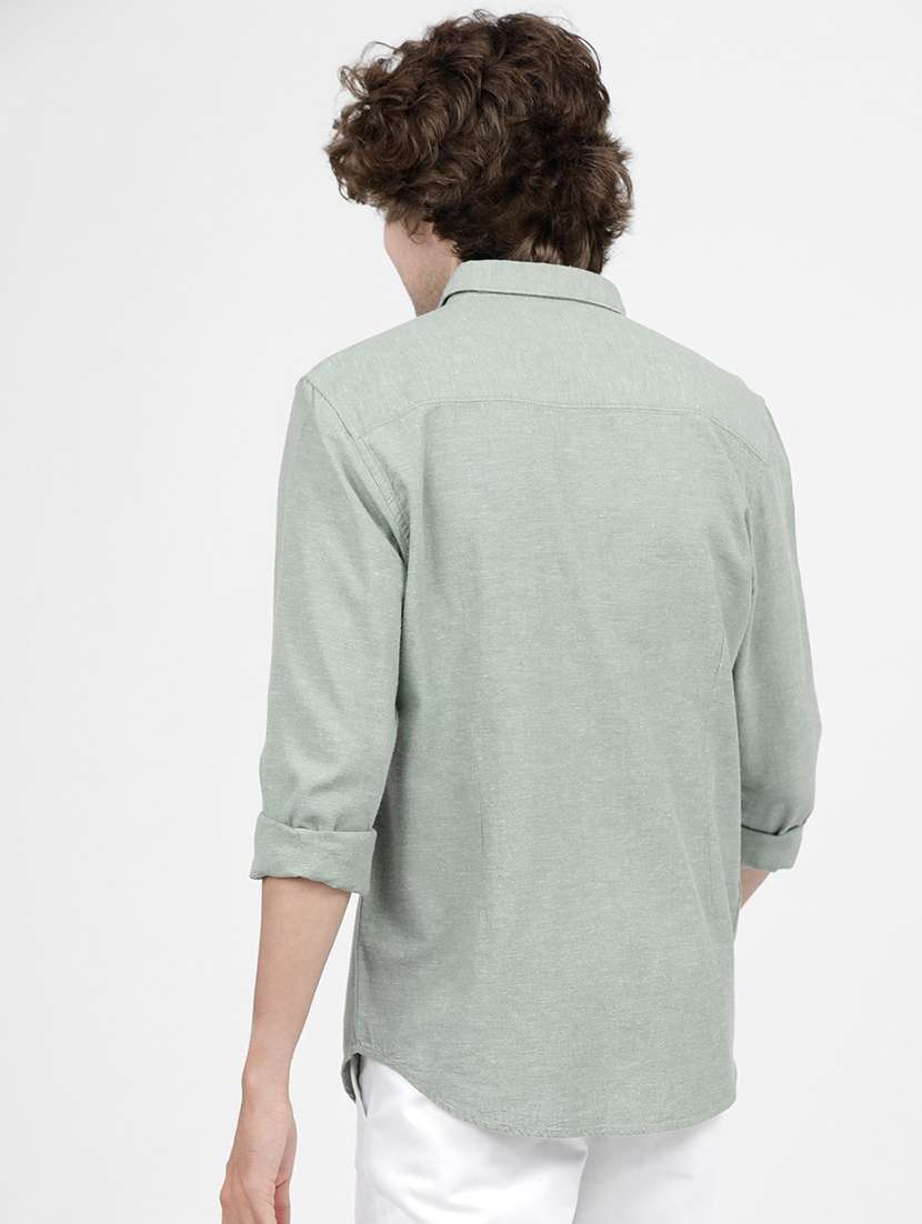 men solid collared casual wear shirt - 21487809 -  Standard Image - 3