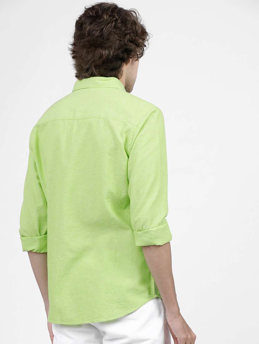 men solid collared casual wear shirt - 21487821 -  Standard Image - 3