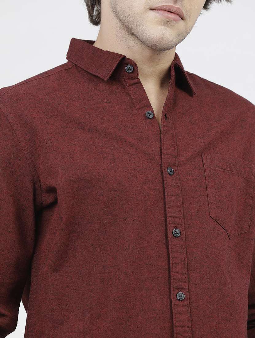 men solid collared casual wear shirt - 21487829 -  Standard Image - 5