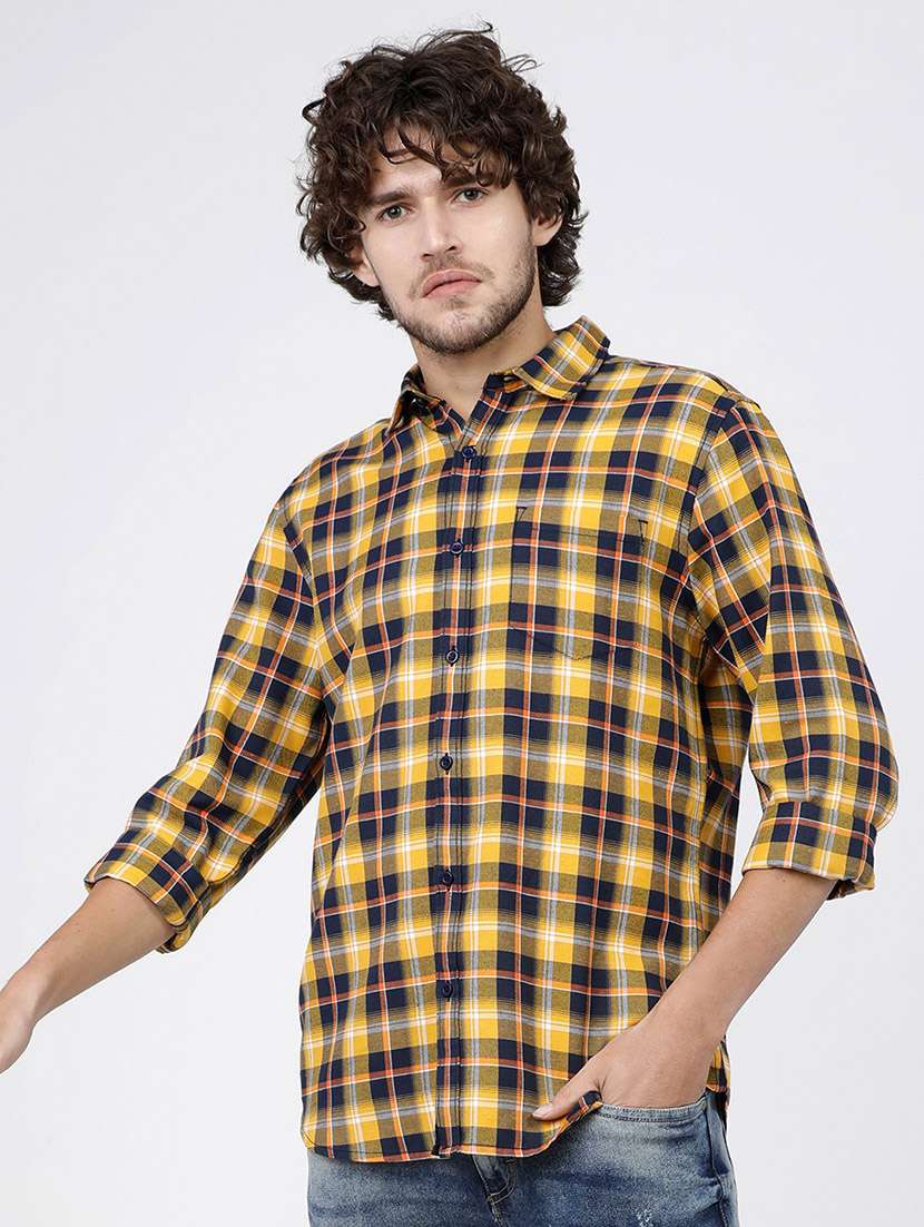 men checkered casual wear shirt