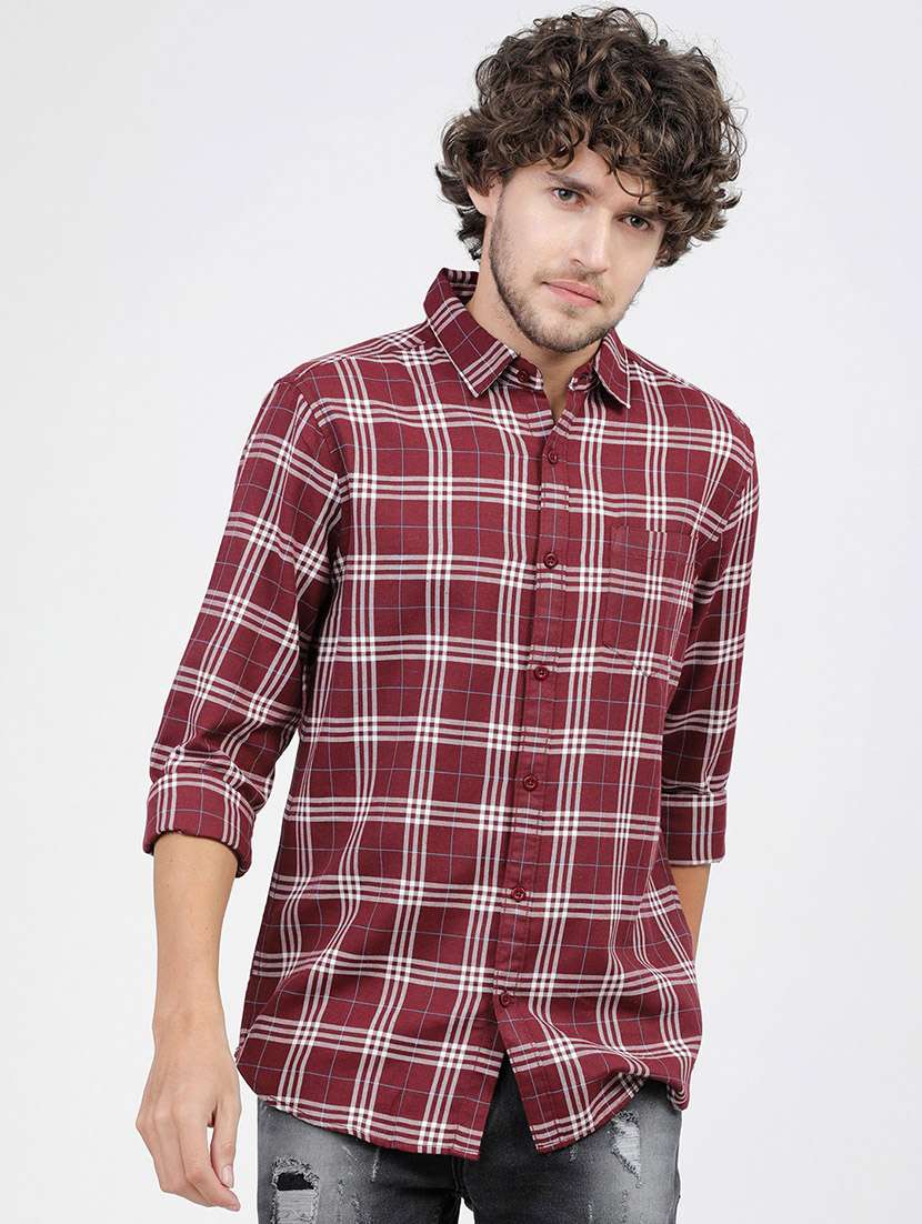 men checkered casual wear shirt
