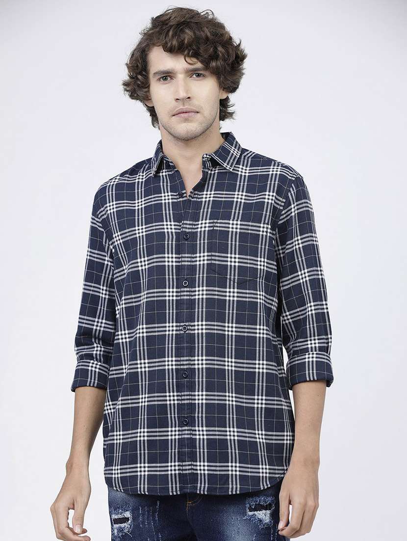 men checkered casual wear shirt