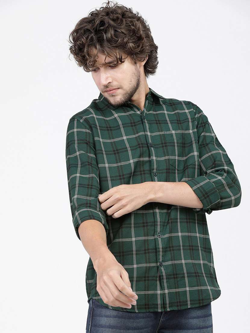 men checkered casual wear shirt