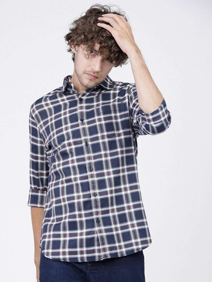 men checkered casual wear shirt