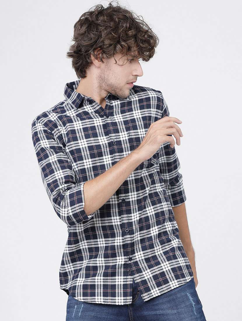 men checkered casual wear shirt