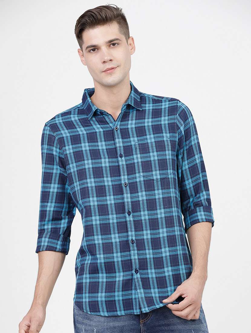 men checkered casual wear shirt - 21487891 -  Zoom Image - 0