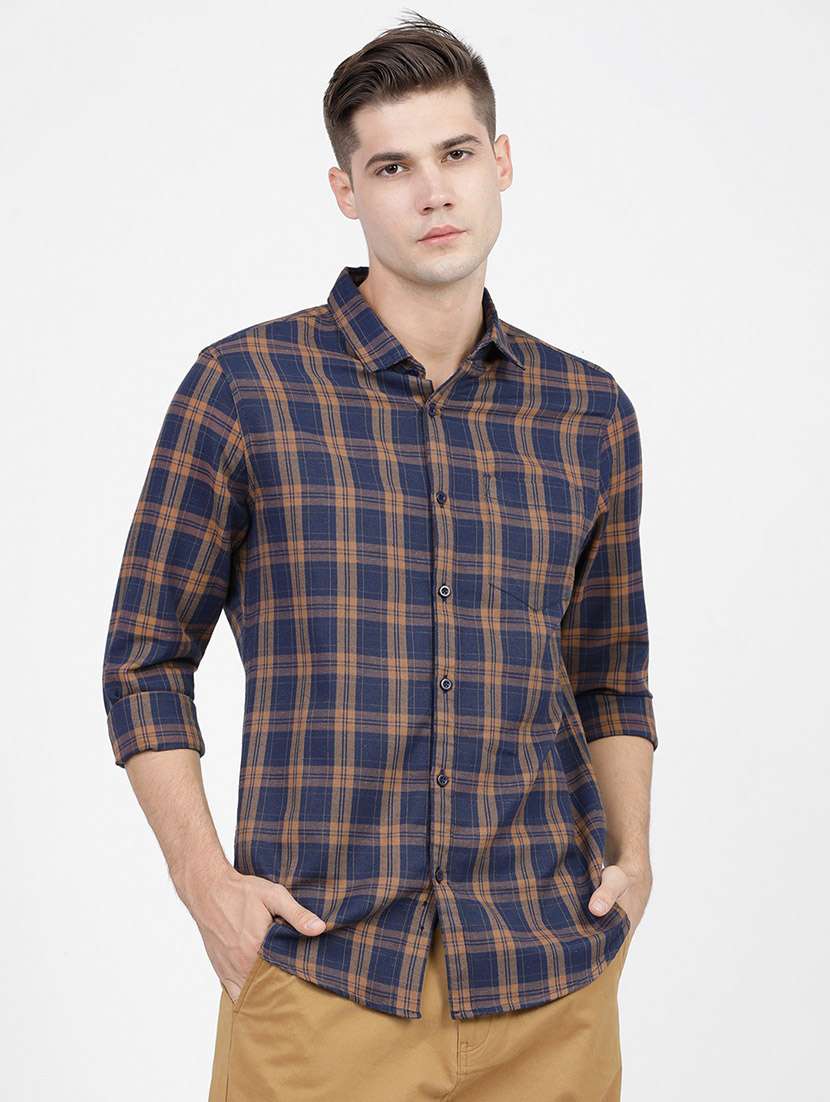 men checkered casual wear shirt