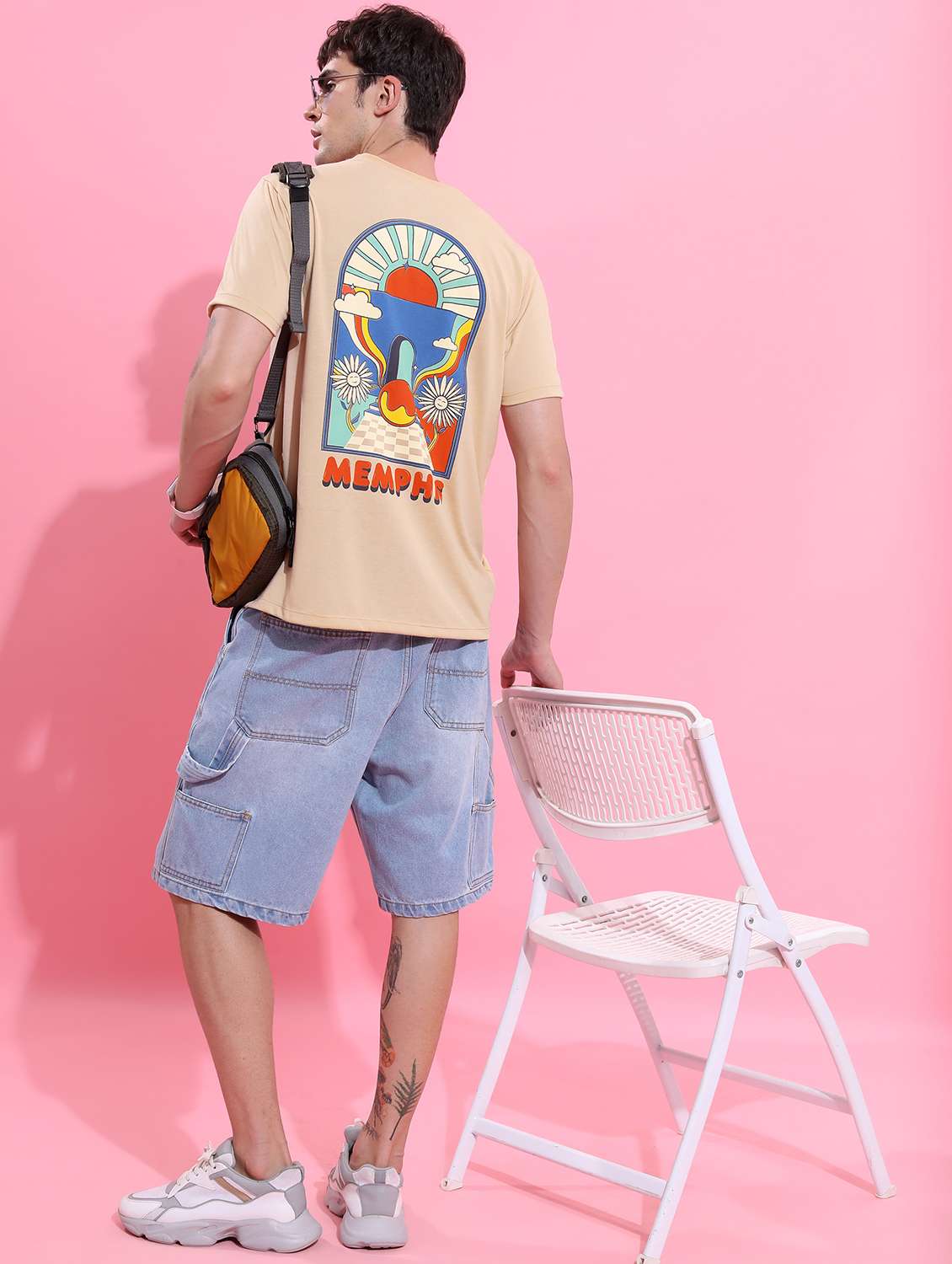 men round neck front & back print t-shirt - 21487900 -  Standard Image - 3