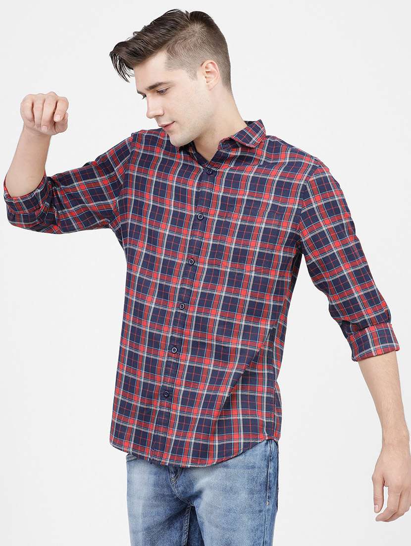 men checkered casual wear shirt