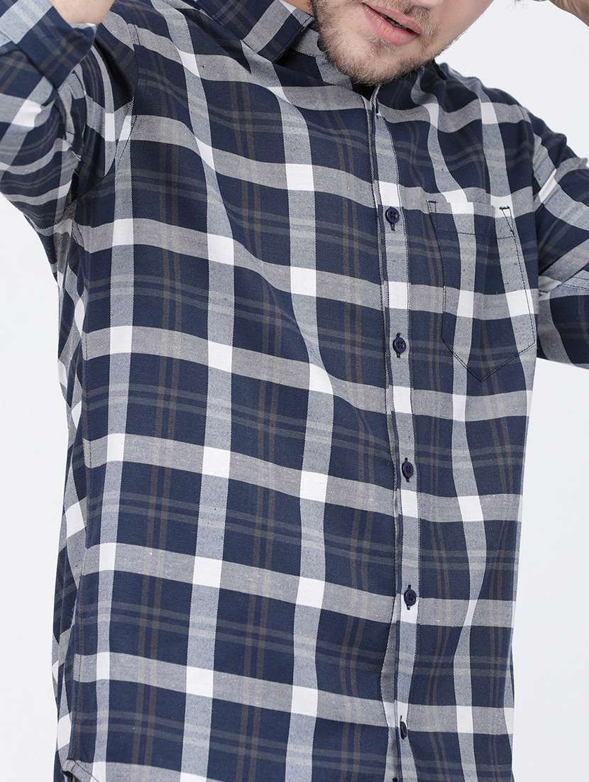 men long sleeved checkered casual shirt - 21487944 -  Standard Image - 5