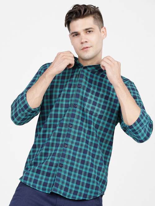 men long sleeved checkered casual shirt - 21487948 -  Standard Image - 0