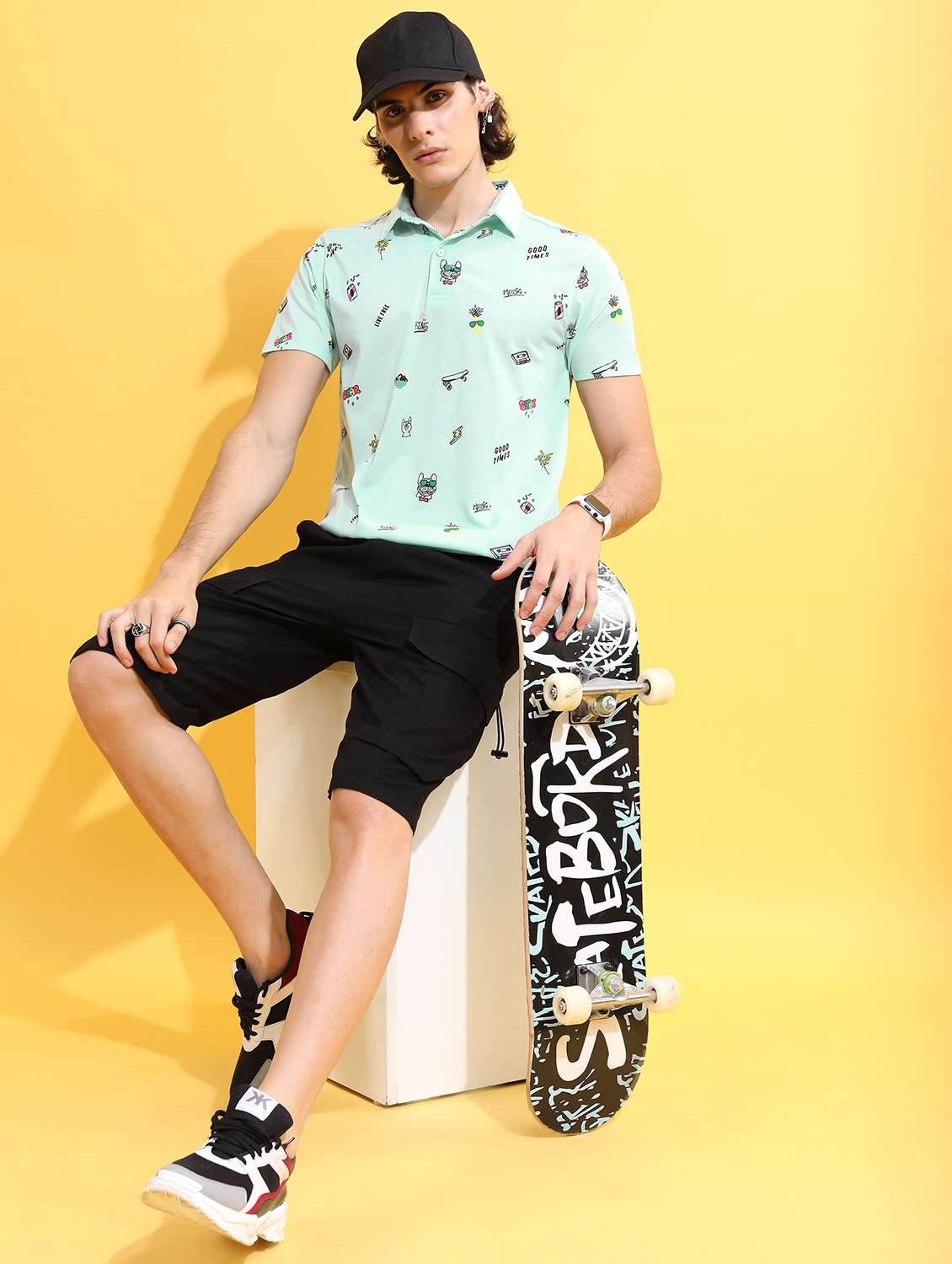 men polo neck printed t-shirt - 21487949 -  Standard Image - 3