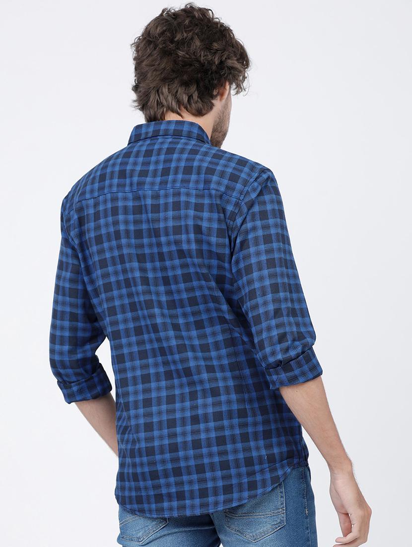 men long sleeved checkered casual shirt - 21487952 - Standard Image - 3