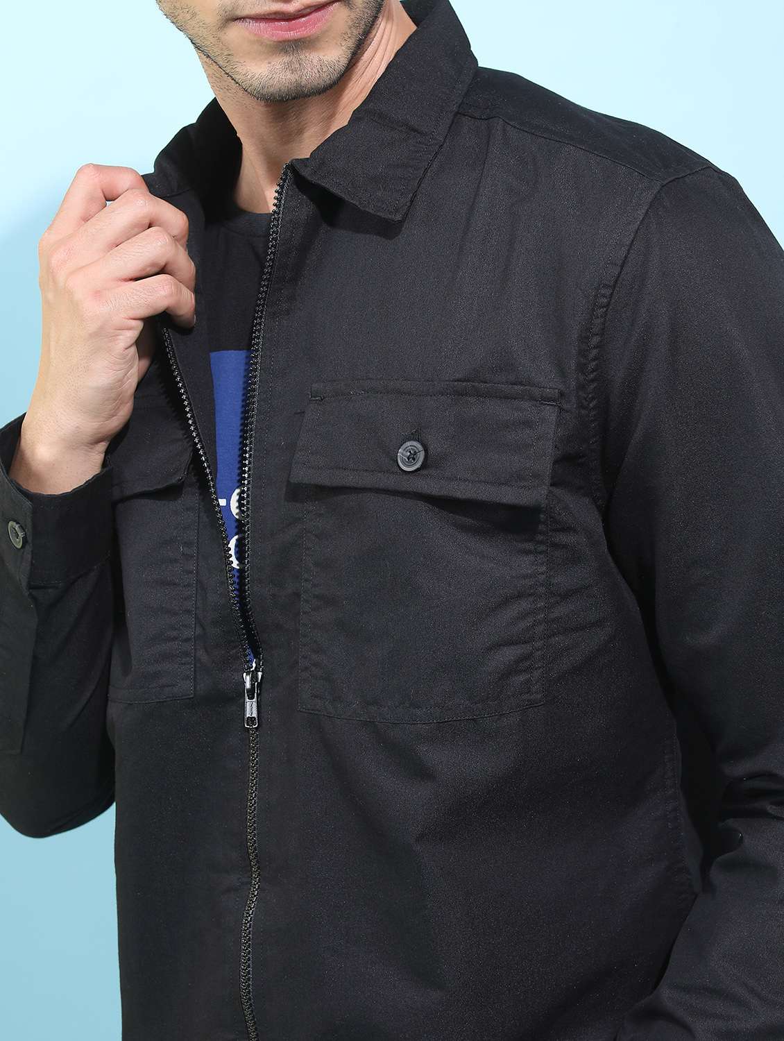men long sleeved solid casual shirt - 21487961 -  Standard Image - 5