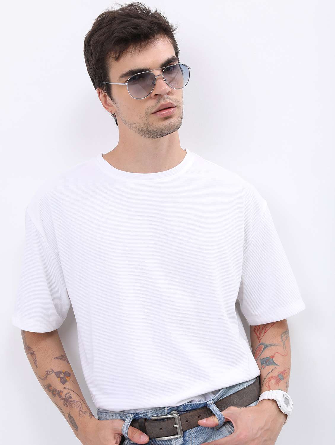 men round neck plain t-shirt