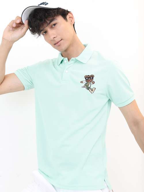 men polo neck placement printed t-shirt - 21488018 -  Standard Image - 0