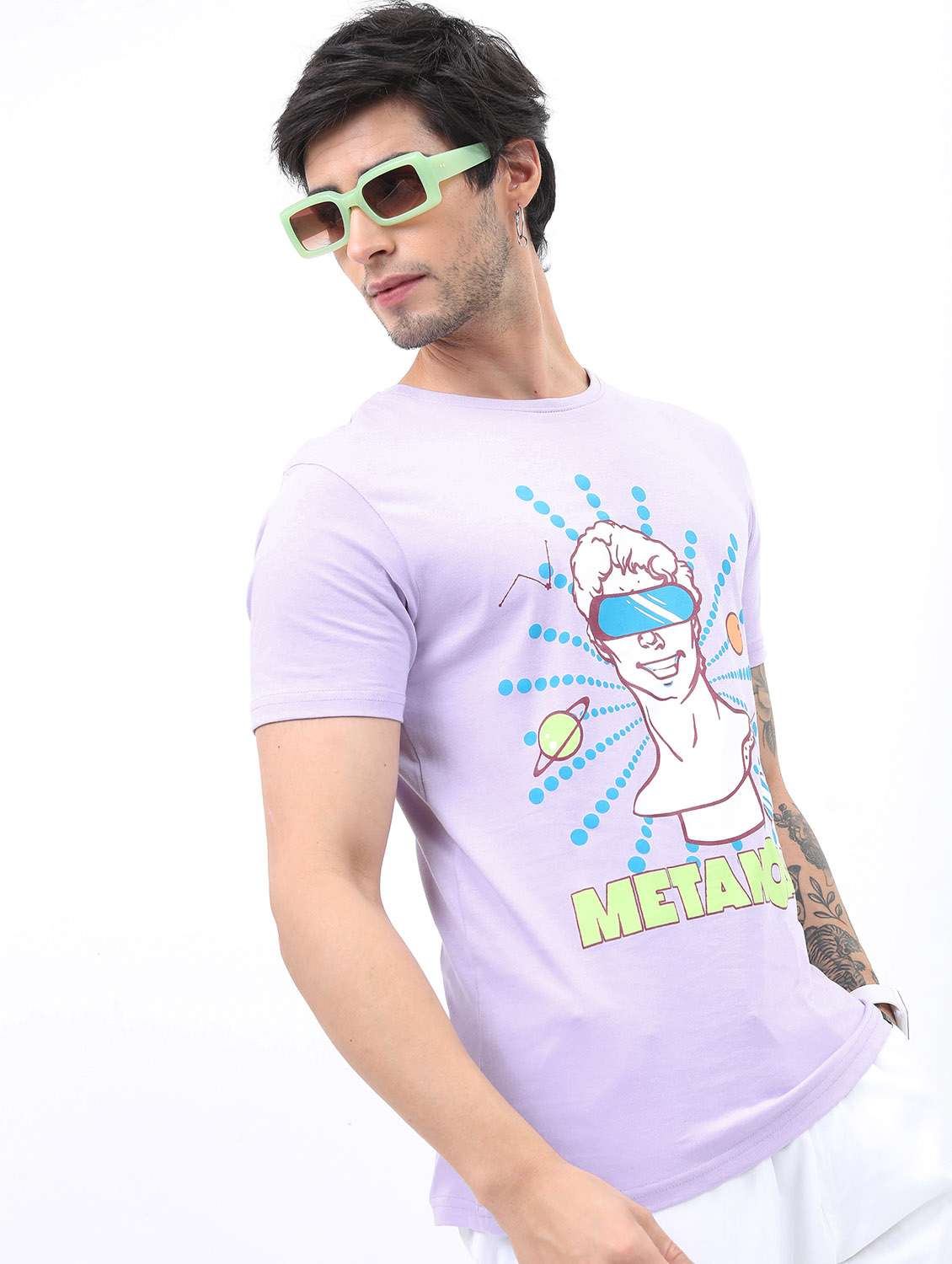 men short sleeved front printed t-shirt