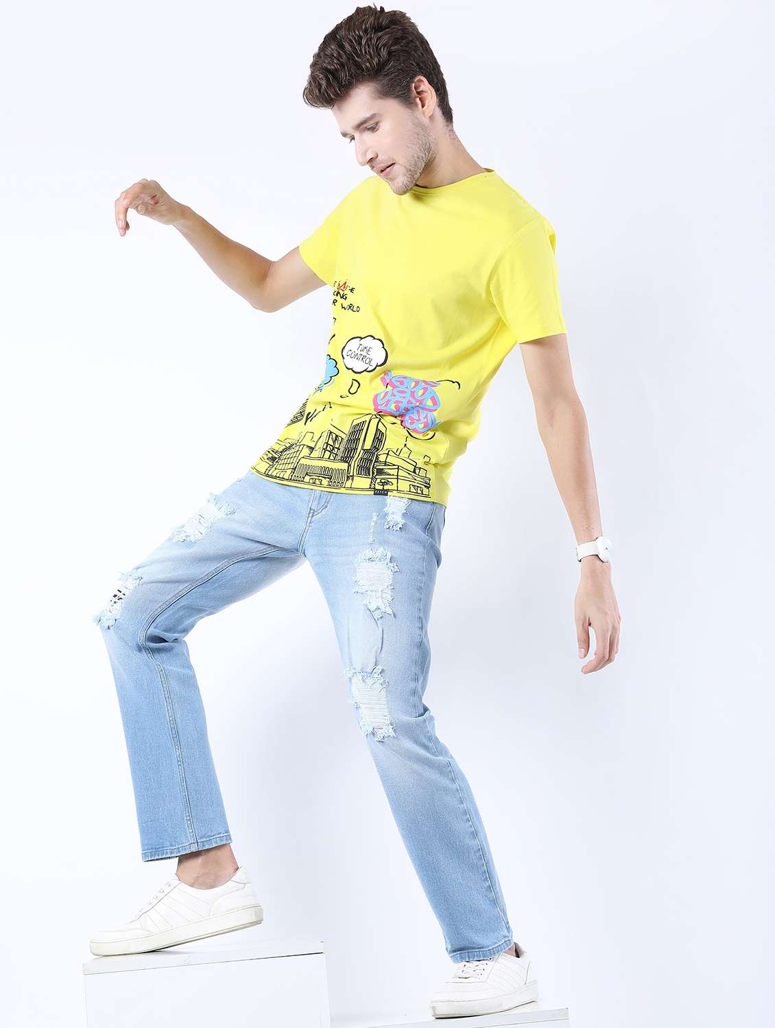men short sleeved front print t-shirt - 21488048 -  Standard Image - 3