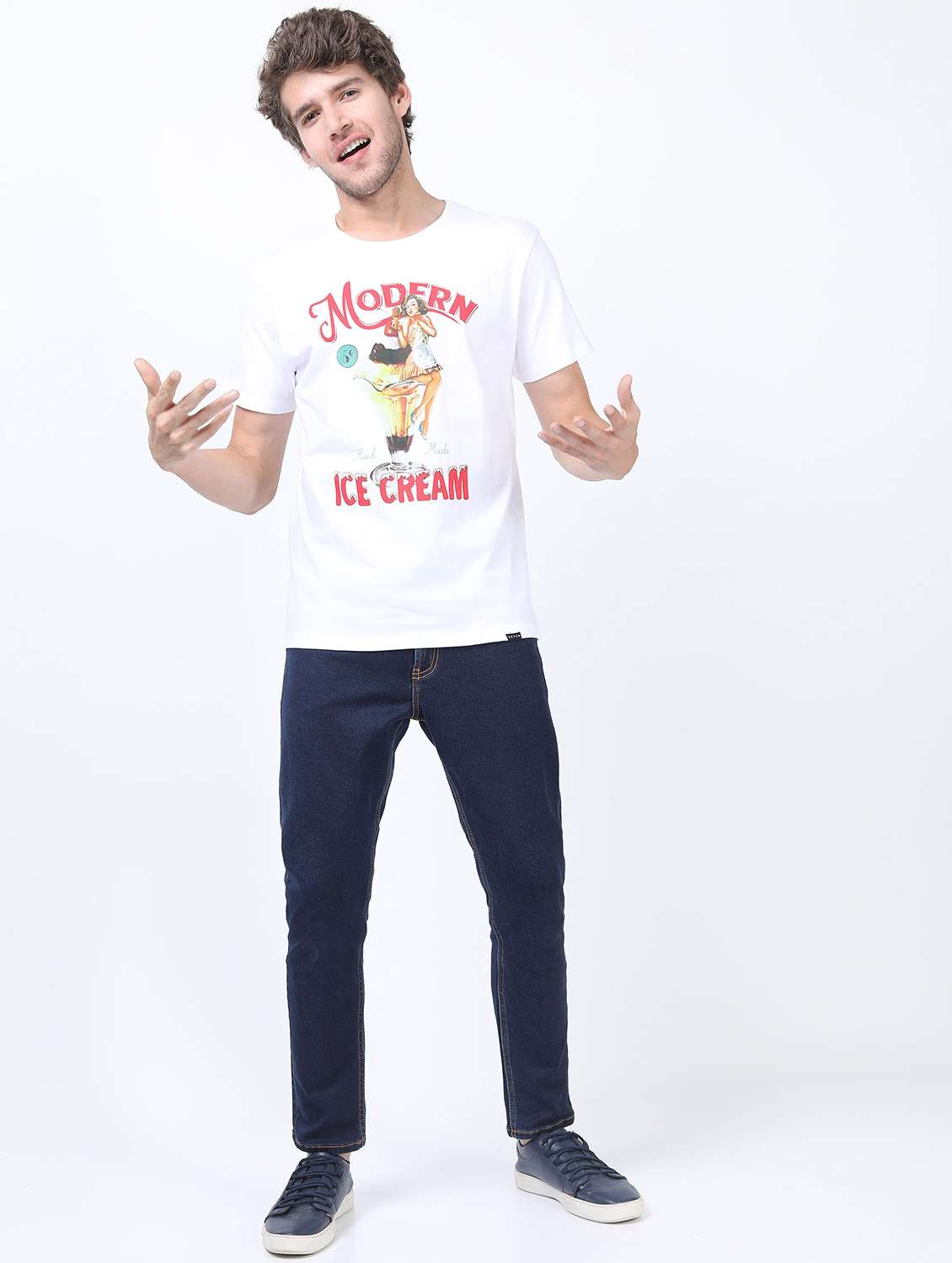 men short sleeve front print t-shirt - 21488062 -  Standard Image - 3