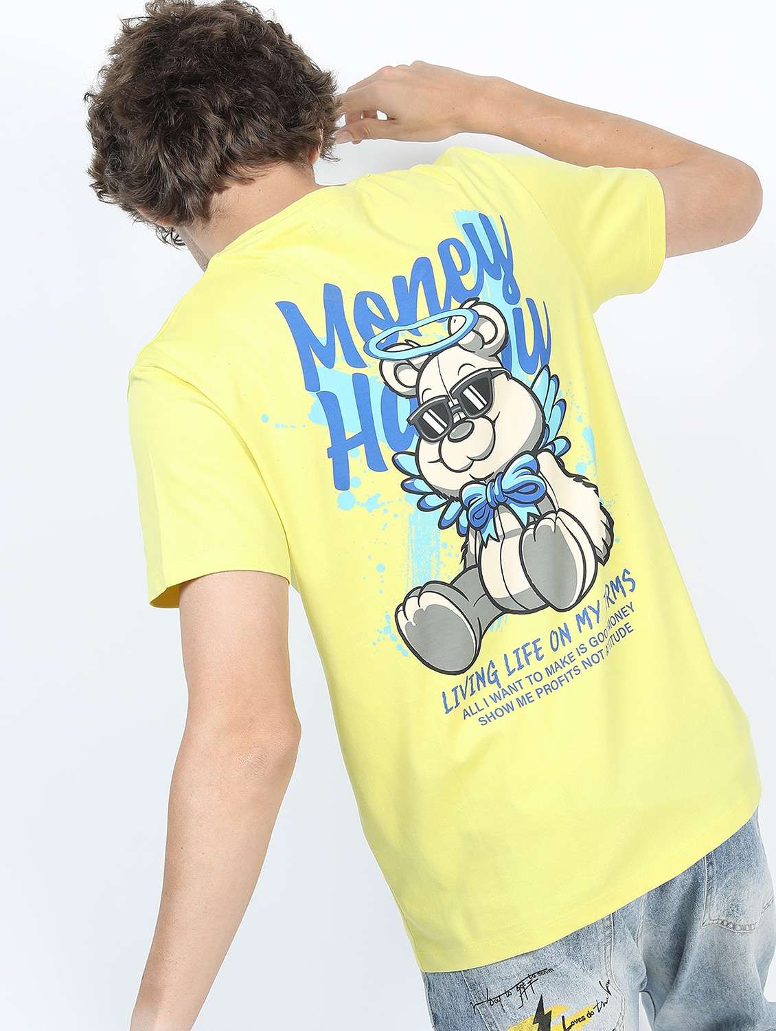 men short sleeve back print t-shirt