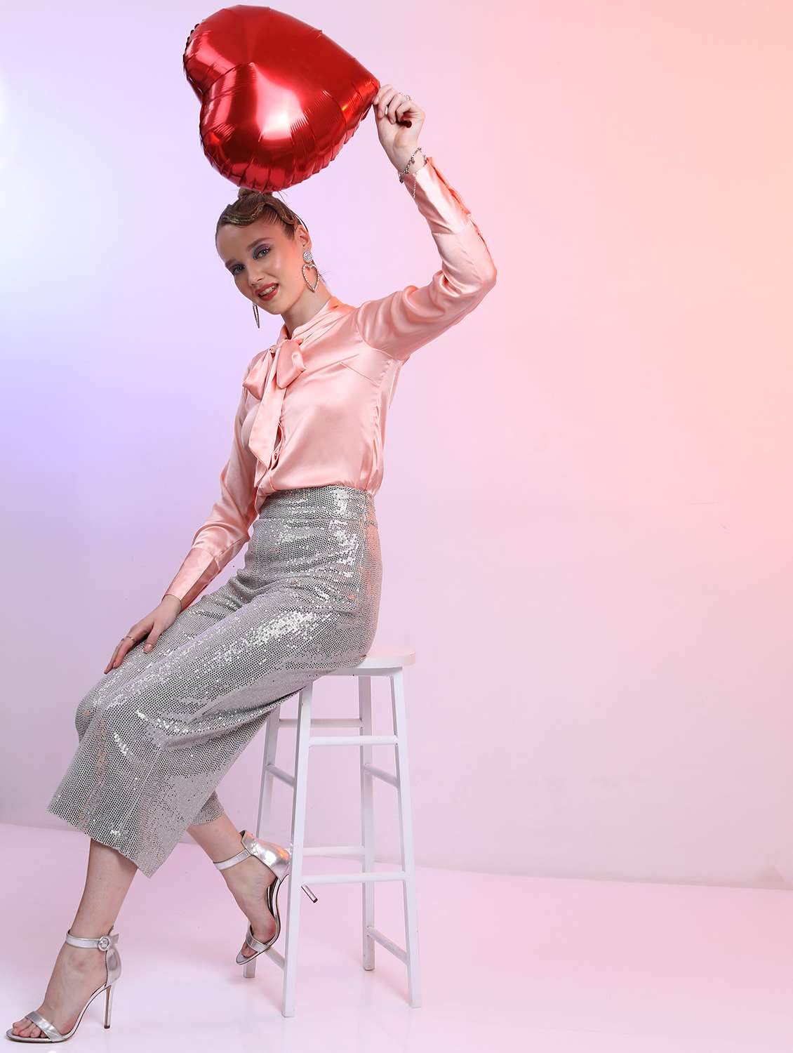 women peach cotton blend regular top - 21488086 -  Standard Image - 3