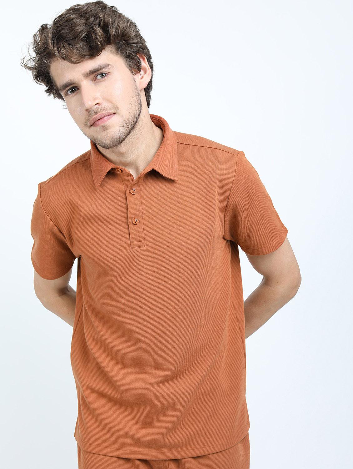 men solid short sleeve regular fit polo t-shirt - 21488101 - Zoom Image - 0