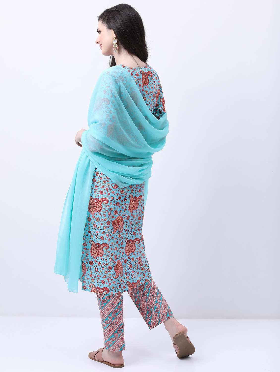 women light blue kurta pant set with dupatta - 21488126 -  Standard Image - 3