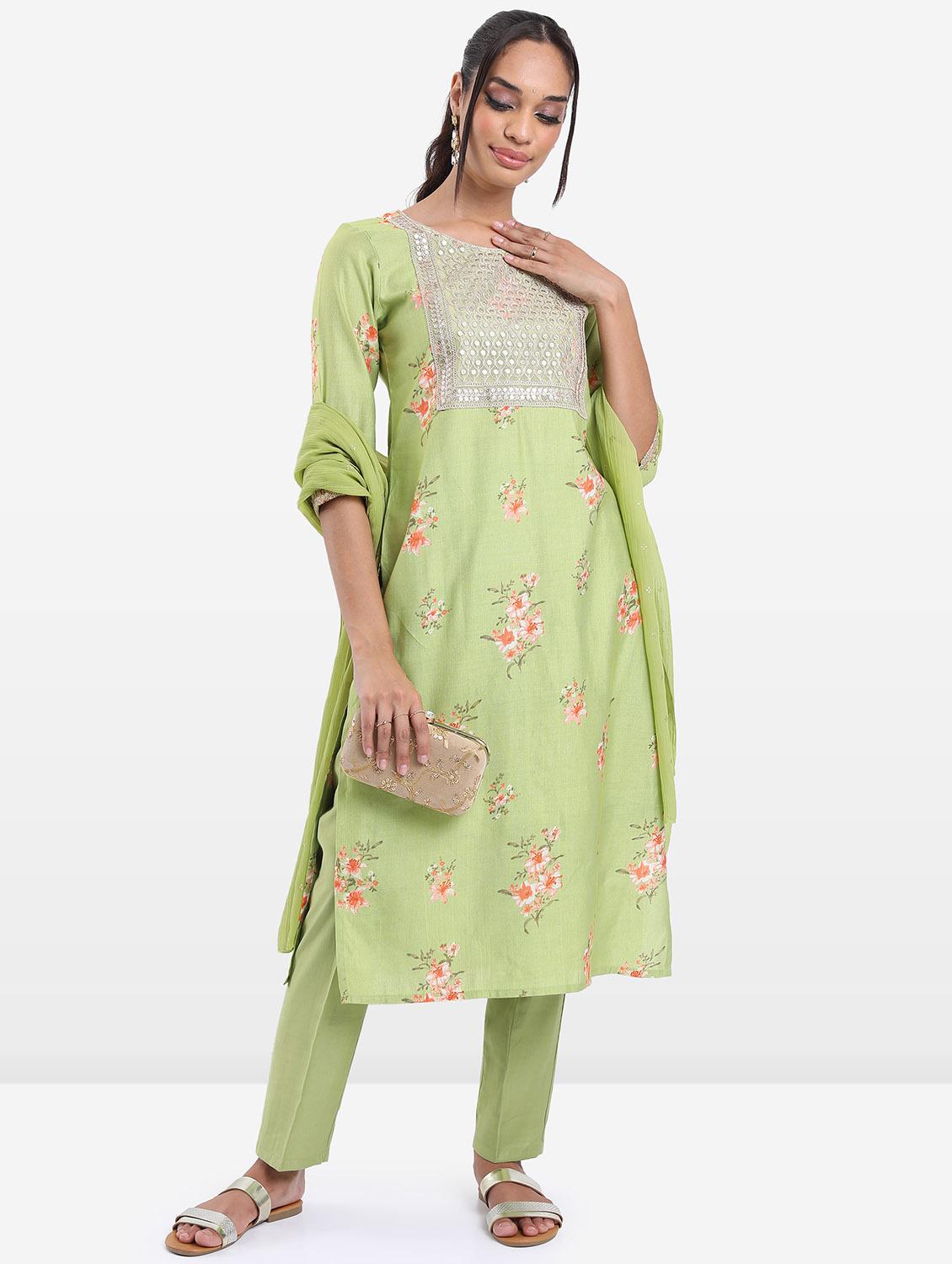 women neo mint kurta pant set with dupatta - 21488147 -  Zoom Image - 0