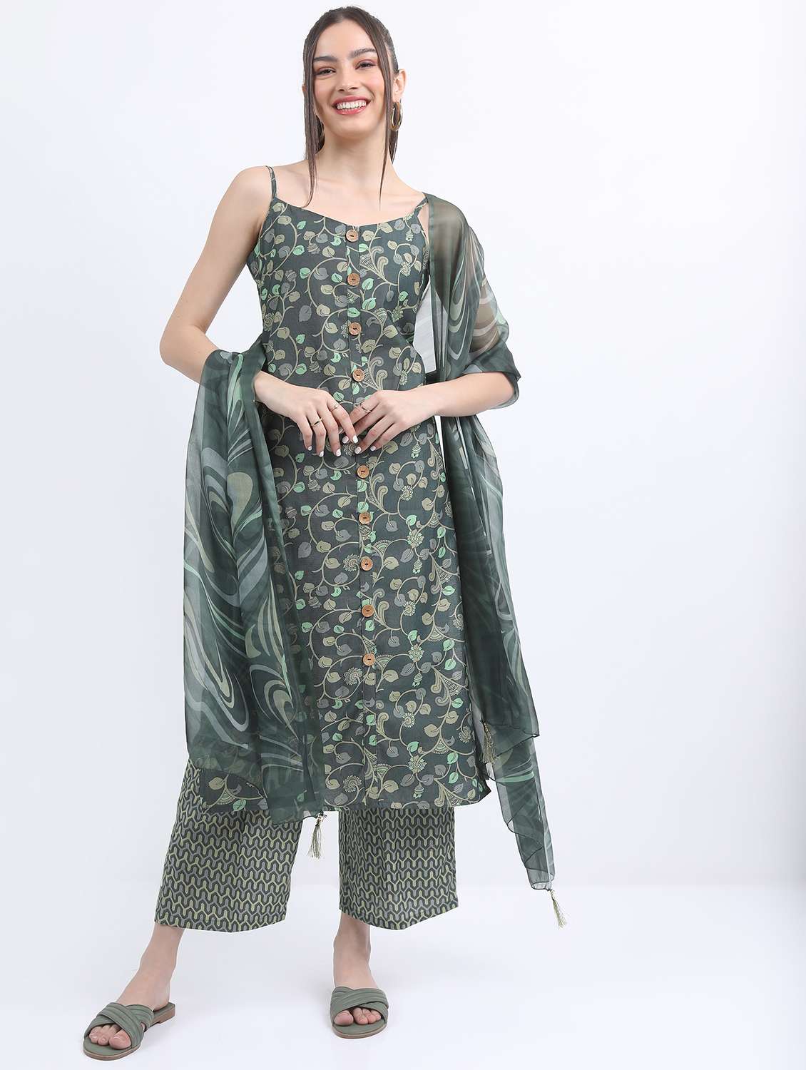 women printed kurta palazzo set with dupatta - 21488173 - Zoom Image - 0