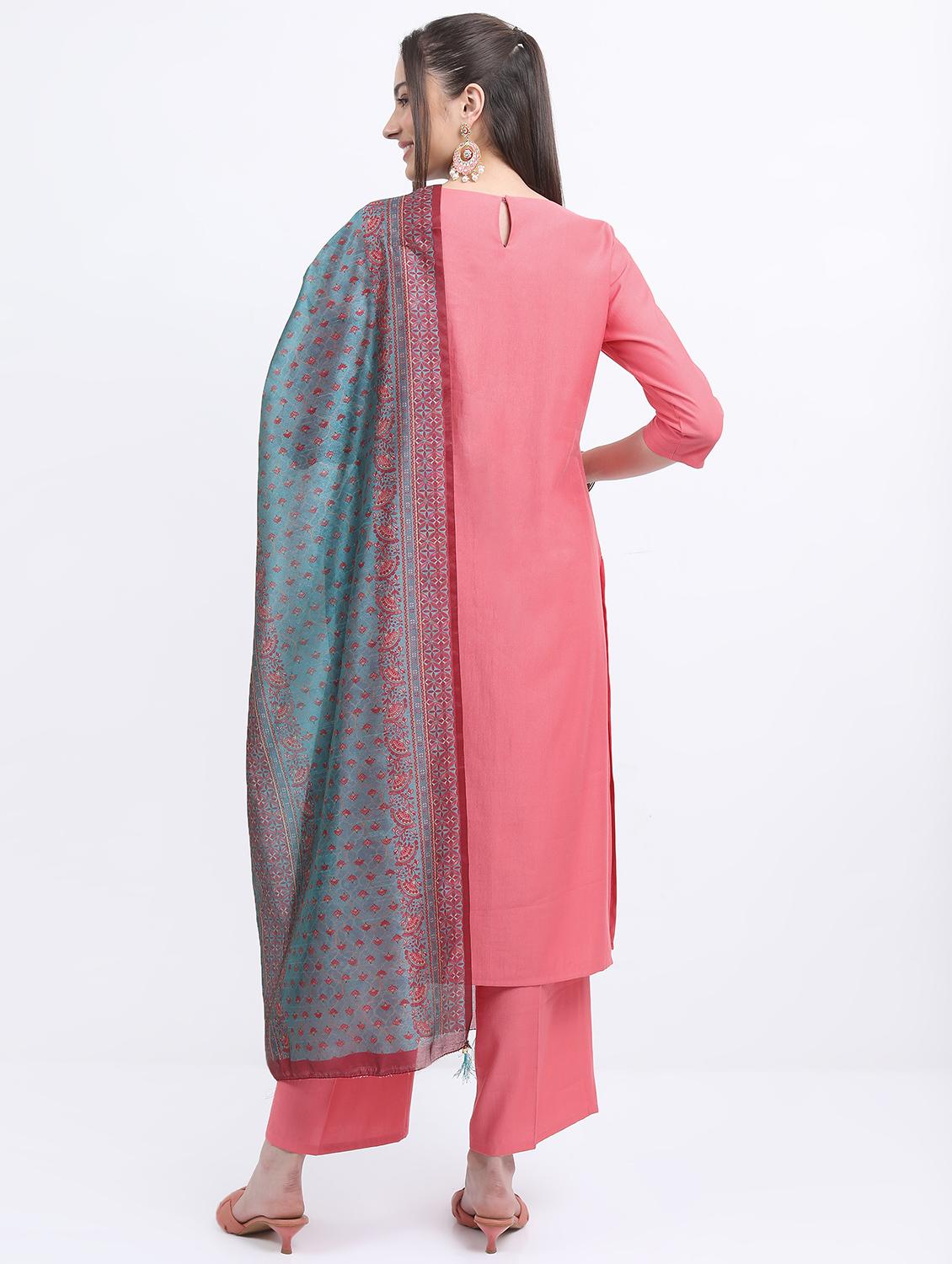 women self design kurta palazzo set with dupatta - 21488221 - Standard Image - 3