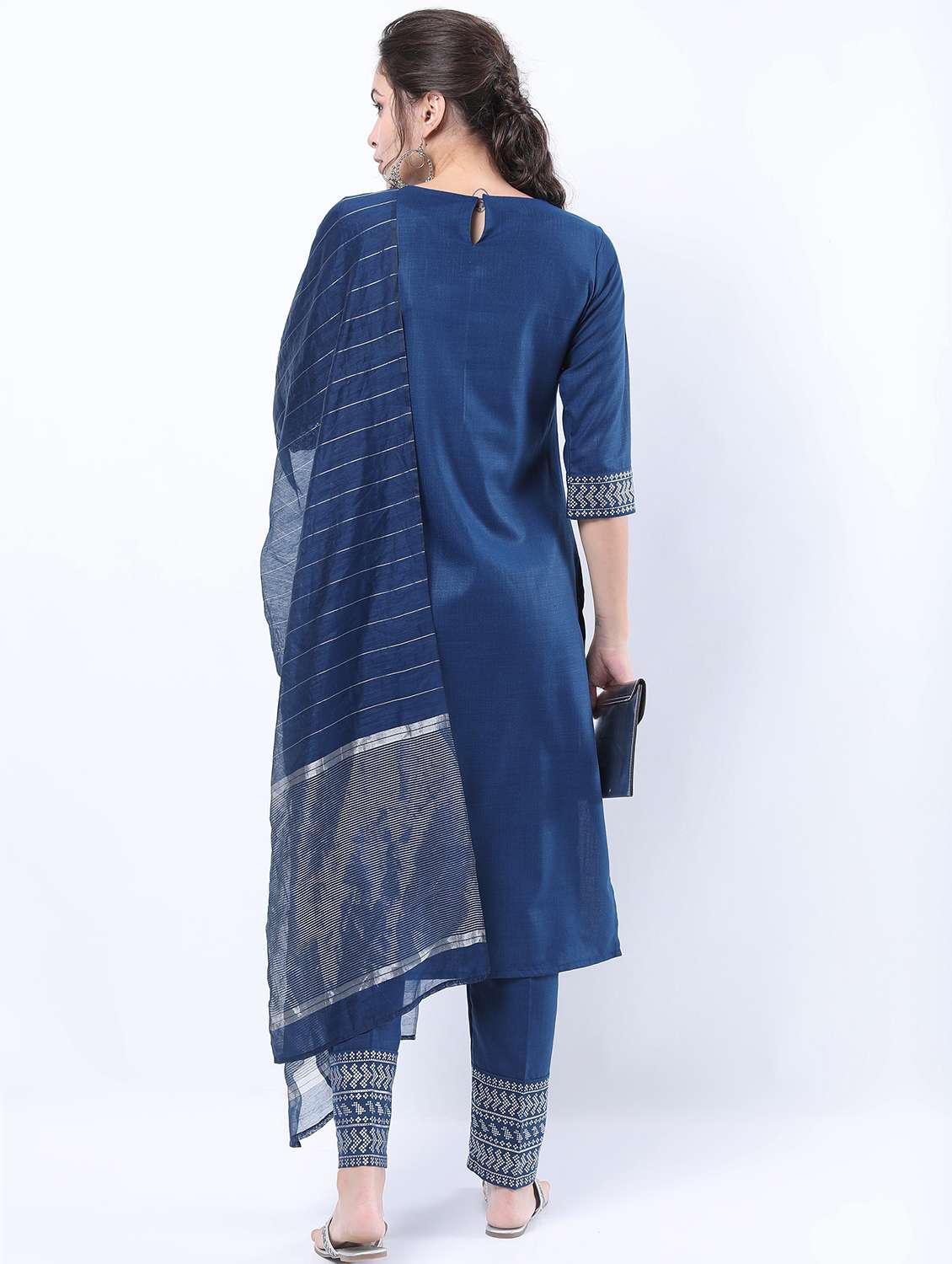 women blue kurta pant set with dupatta - 21488452 -  Standard Image - 3