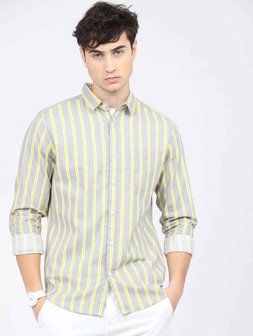 men striped casual shirt