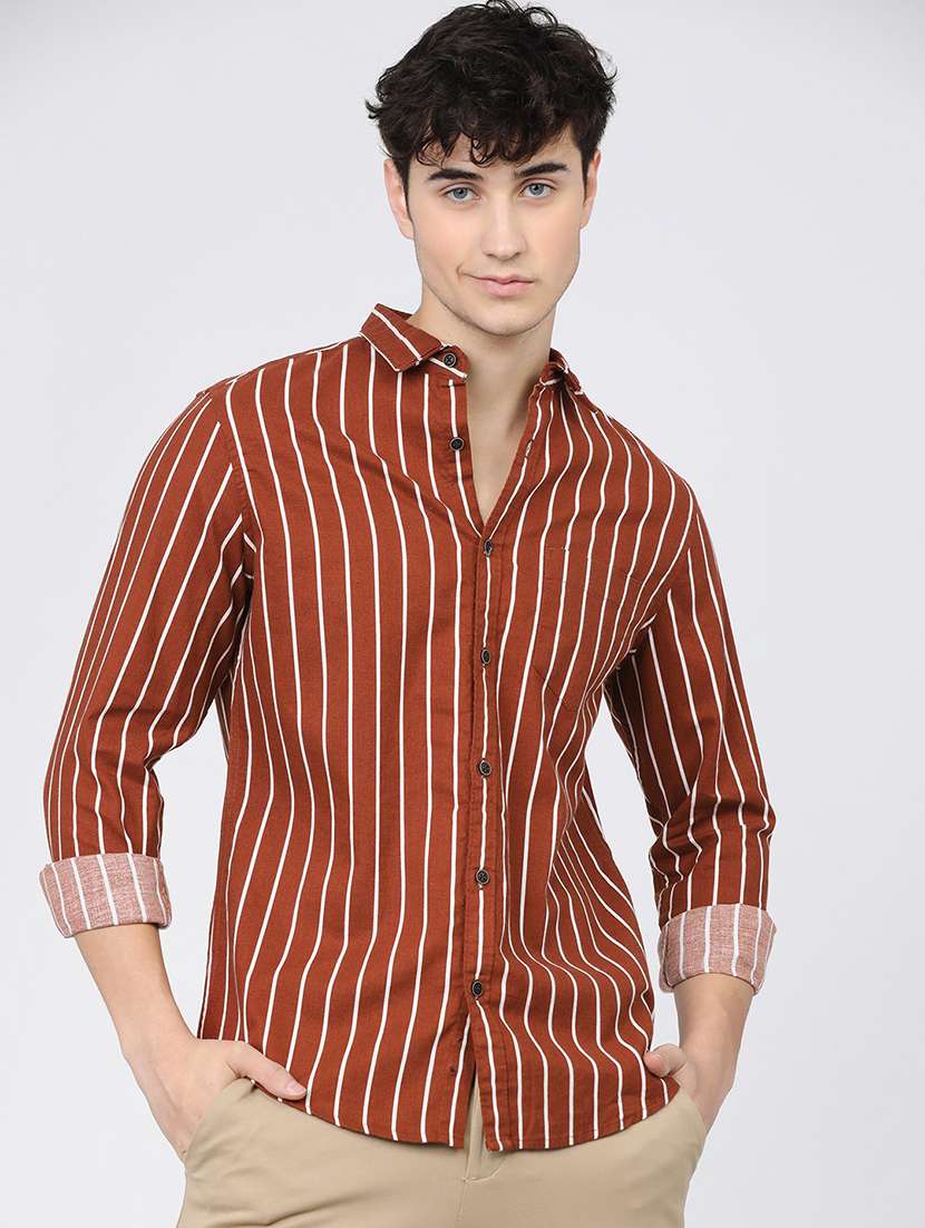 men striped casual shirt