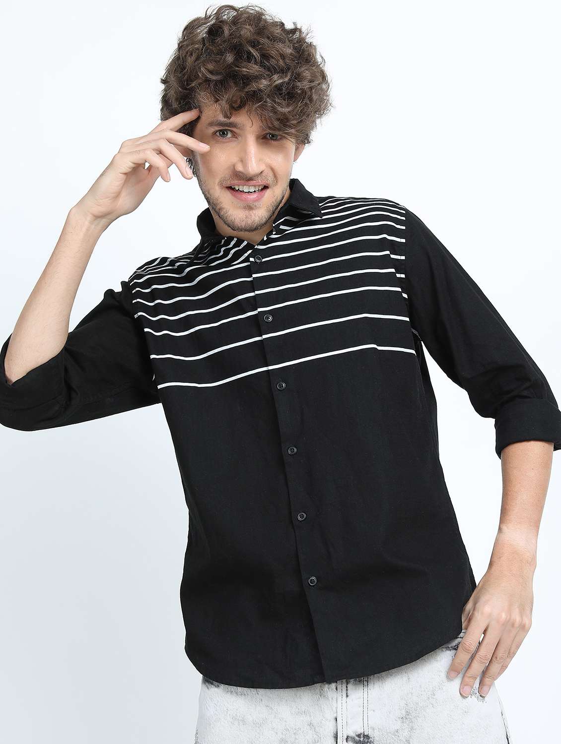 men striped casual shirt - 21488513 - Zoom Image - 0