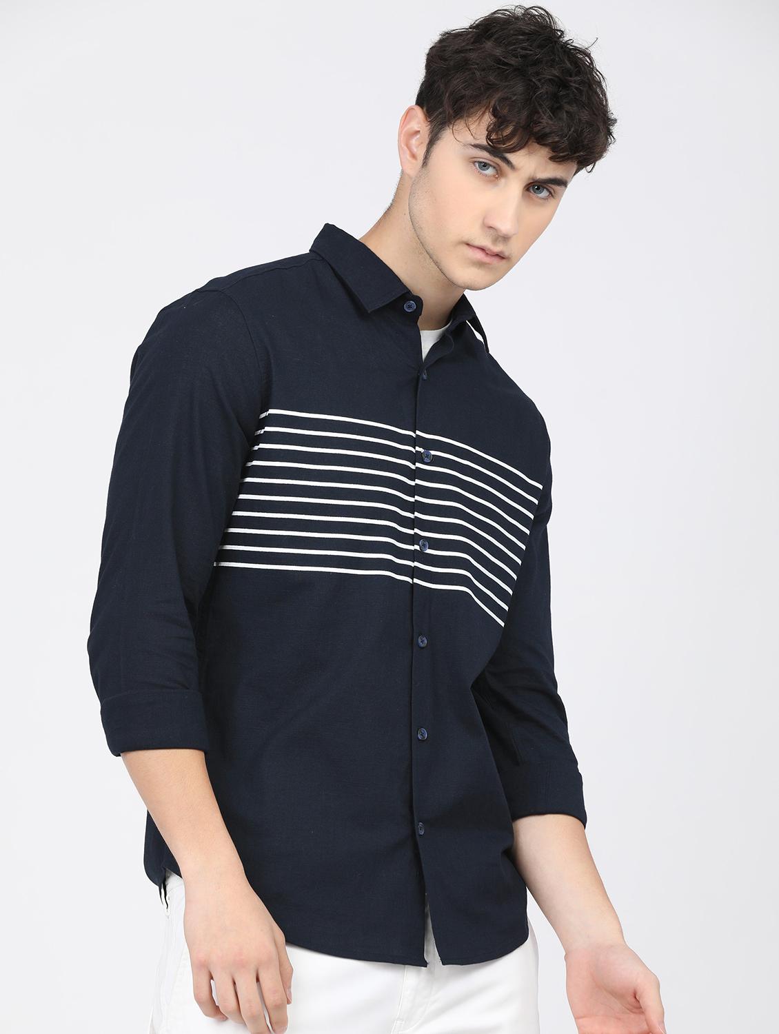 men striped casual shirt - 21488514 -  Zoom Image - 0