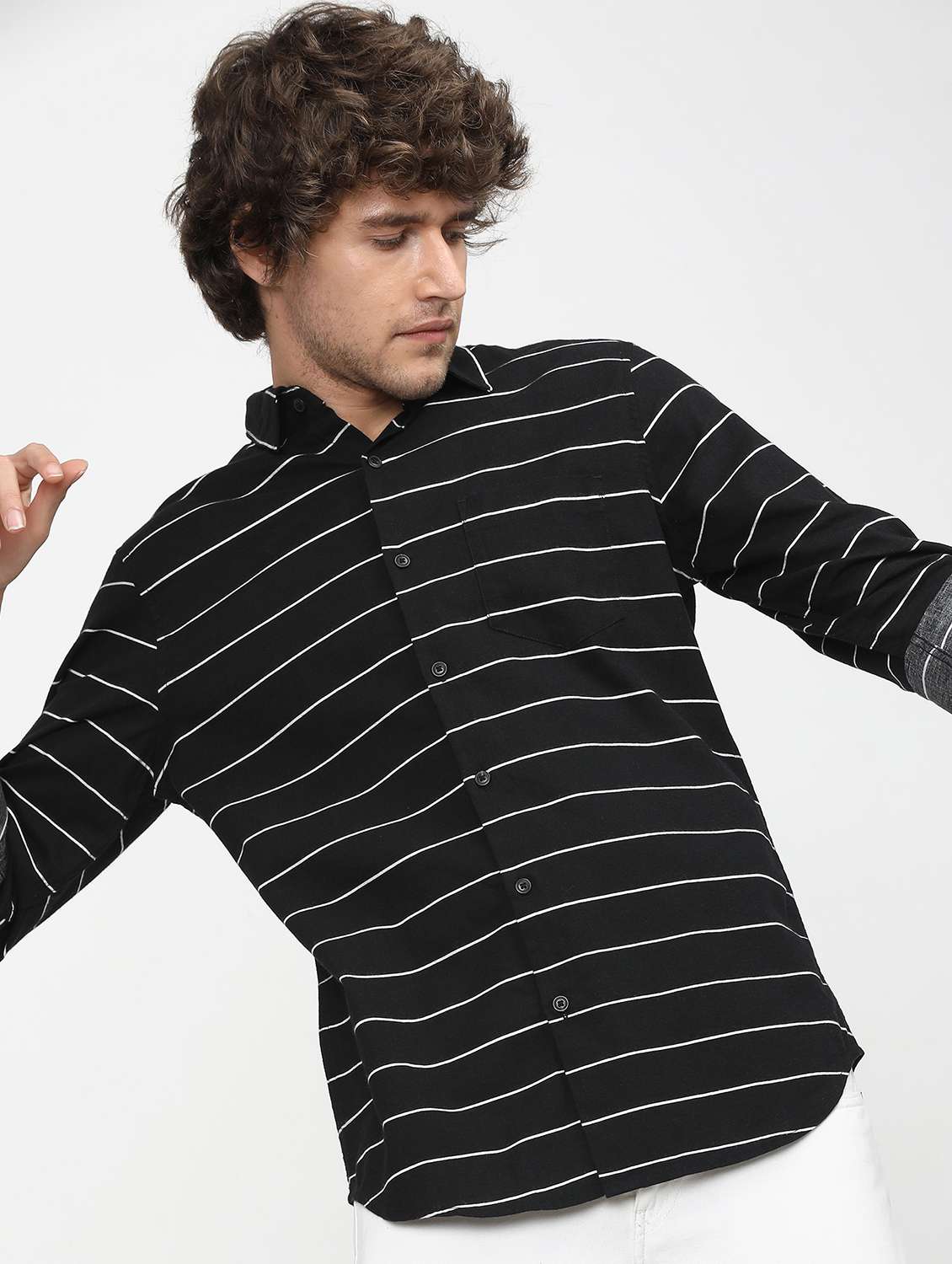 men striped casual shirt