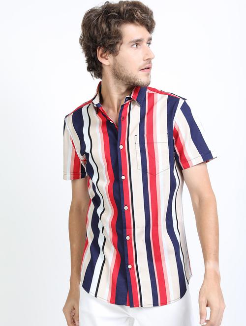 men striped casual shirt - 21488545 - Standard Image - 0
