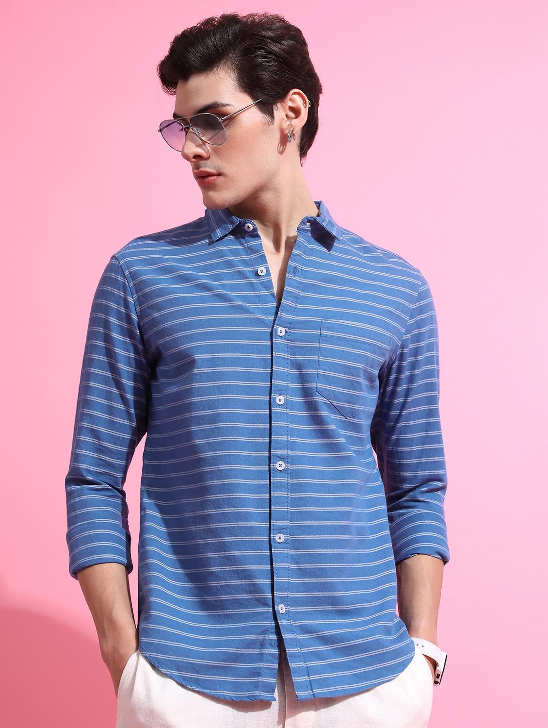 men striped casual shirt