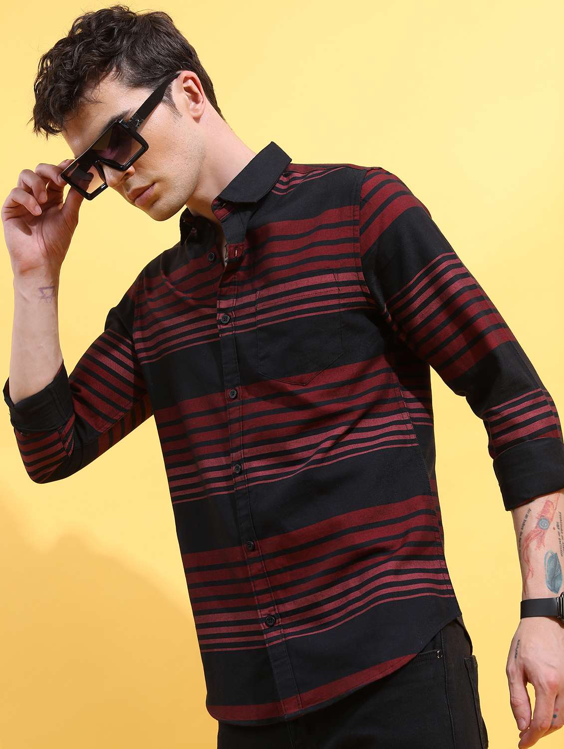 men striped casual shirt