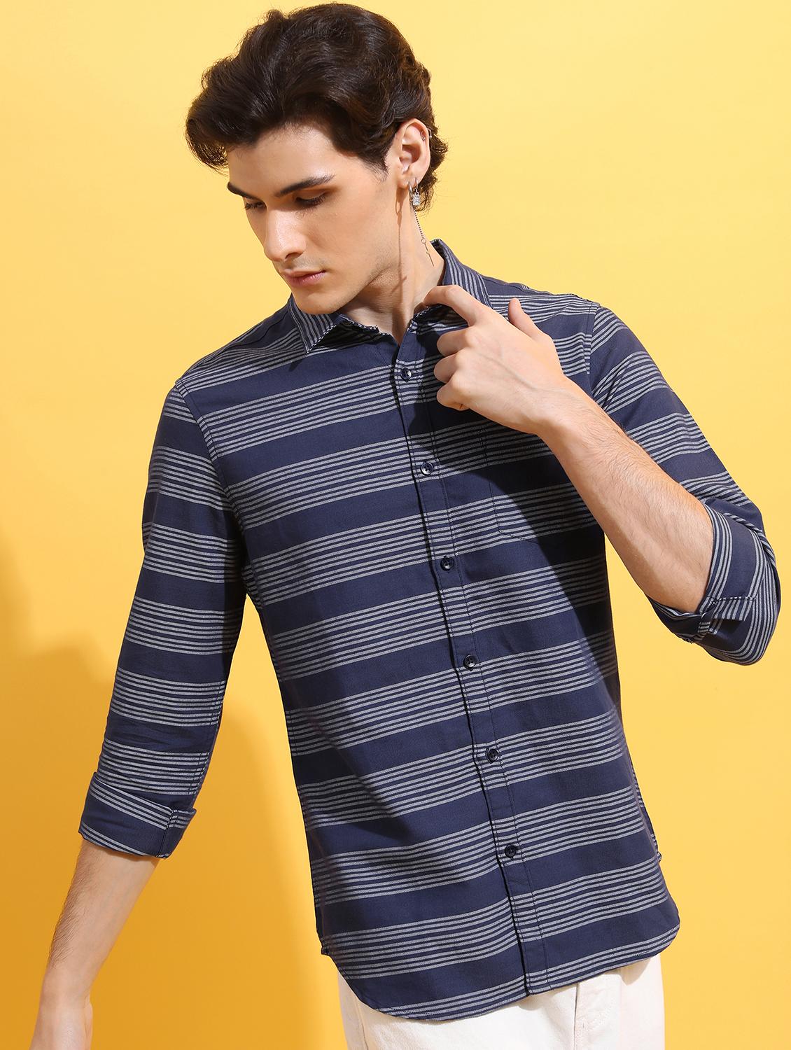 men striped casual shirt - 21488588 -  Zoom Image - 0