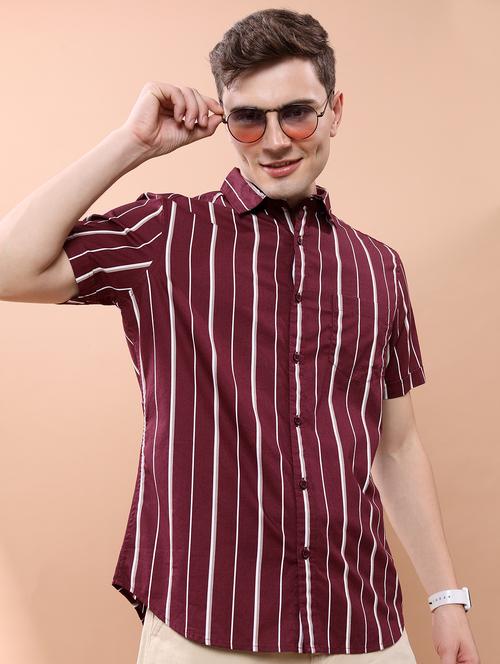 men striped casual shirt - 21488618 - Standard Image - 0