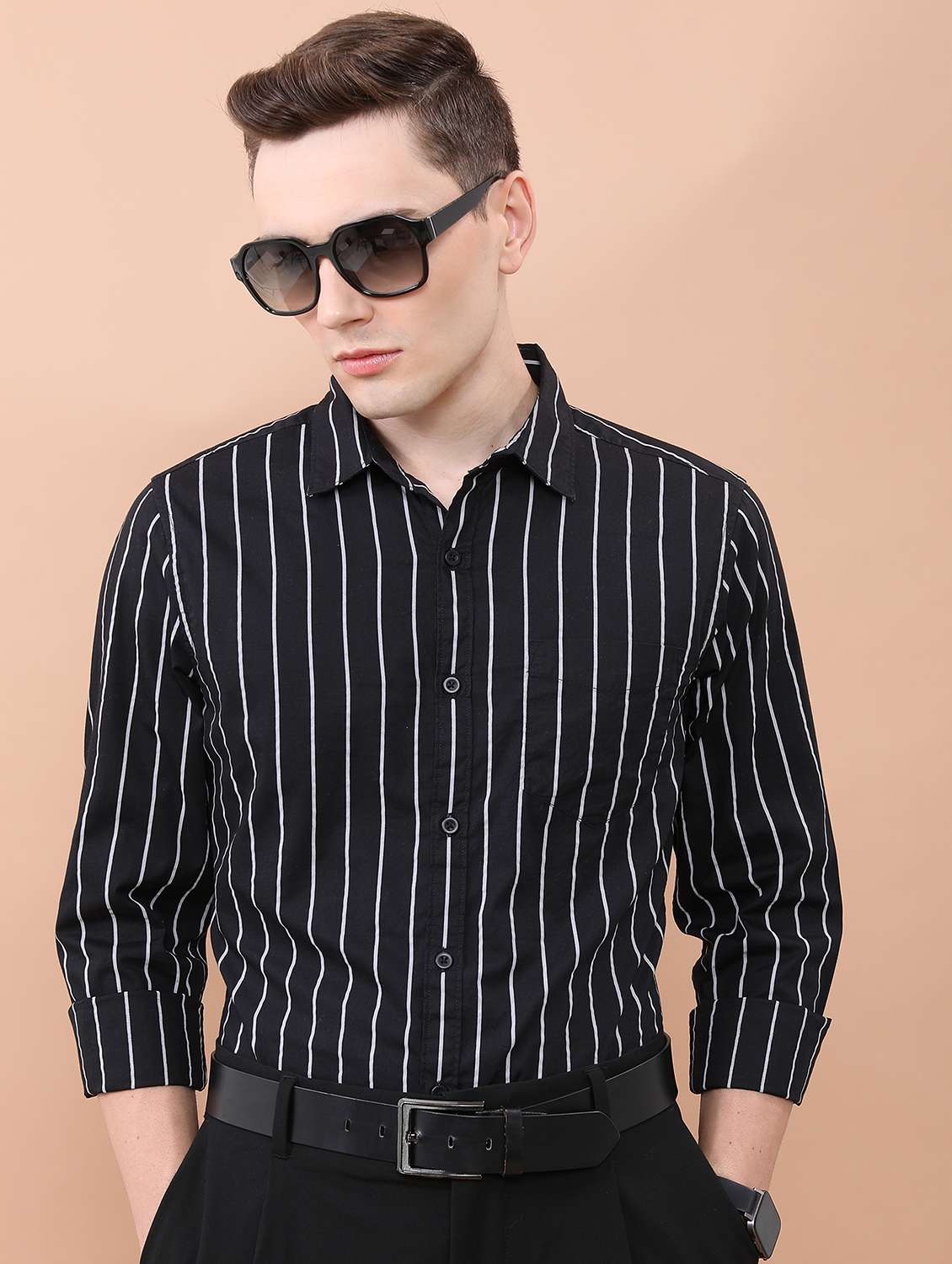 men striped casual shirt