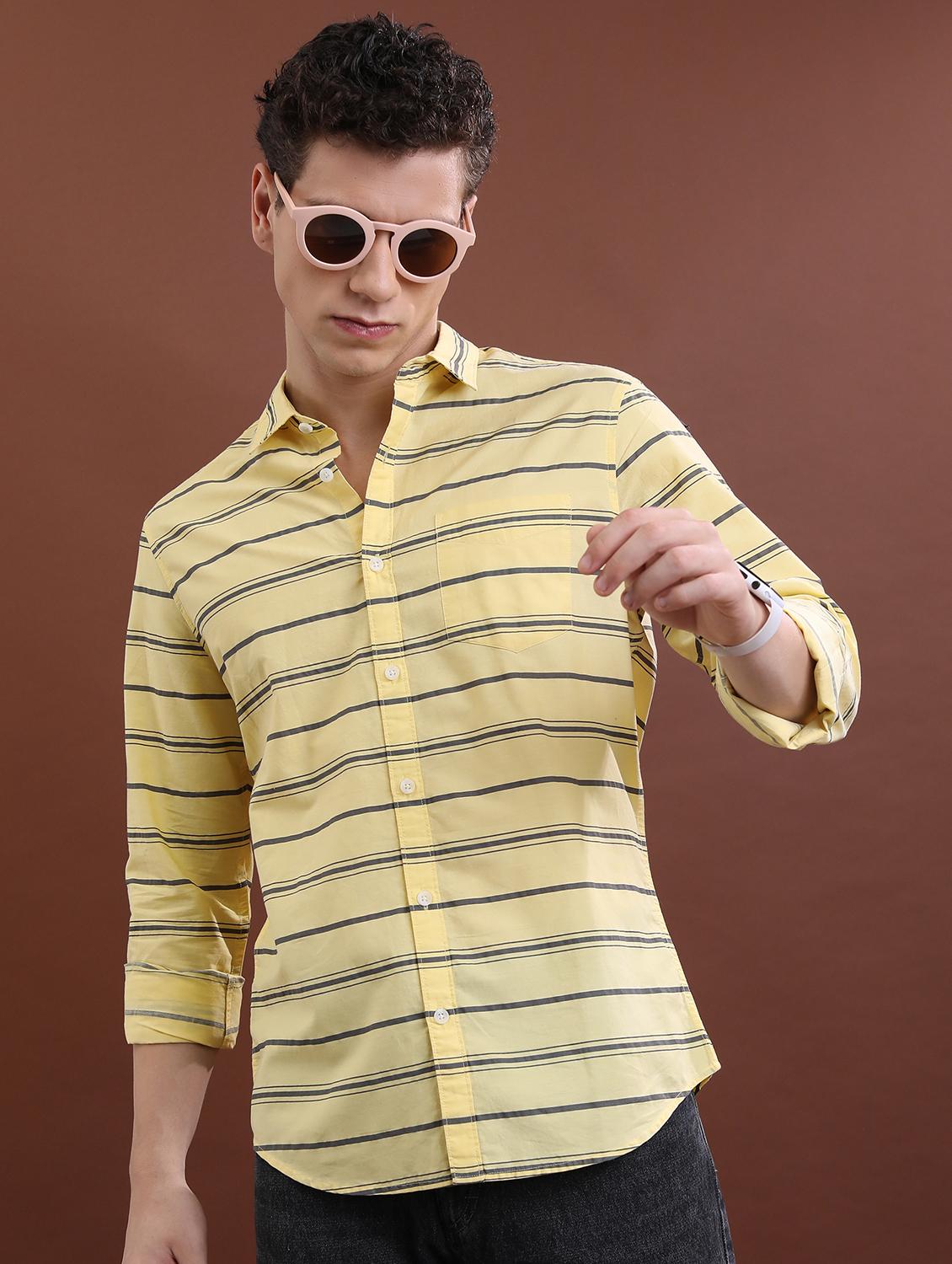 men striped casual shirt - 21488631 -  Zoom Image - 0